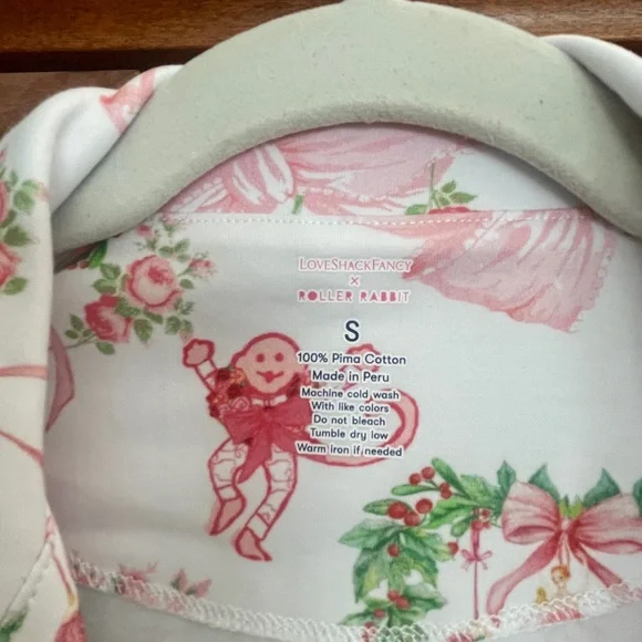 Loveshack Fancy Roller Rabbit  Women’s Christmas Pajama Set - size S - Picture 7 of 11